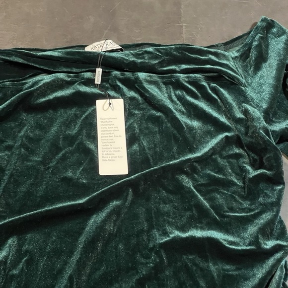 Womens Green Velour Bodysuit‎ Sz 2xl Ruched  Snap Crotch Kate Kasin F-37 NWT - Picture 2 of 5